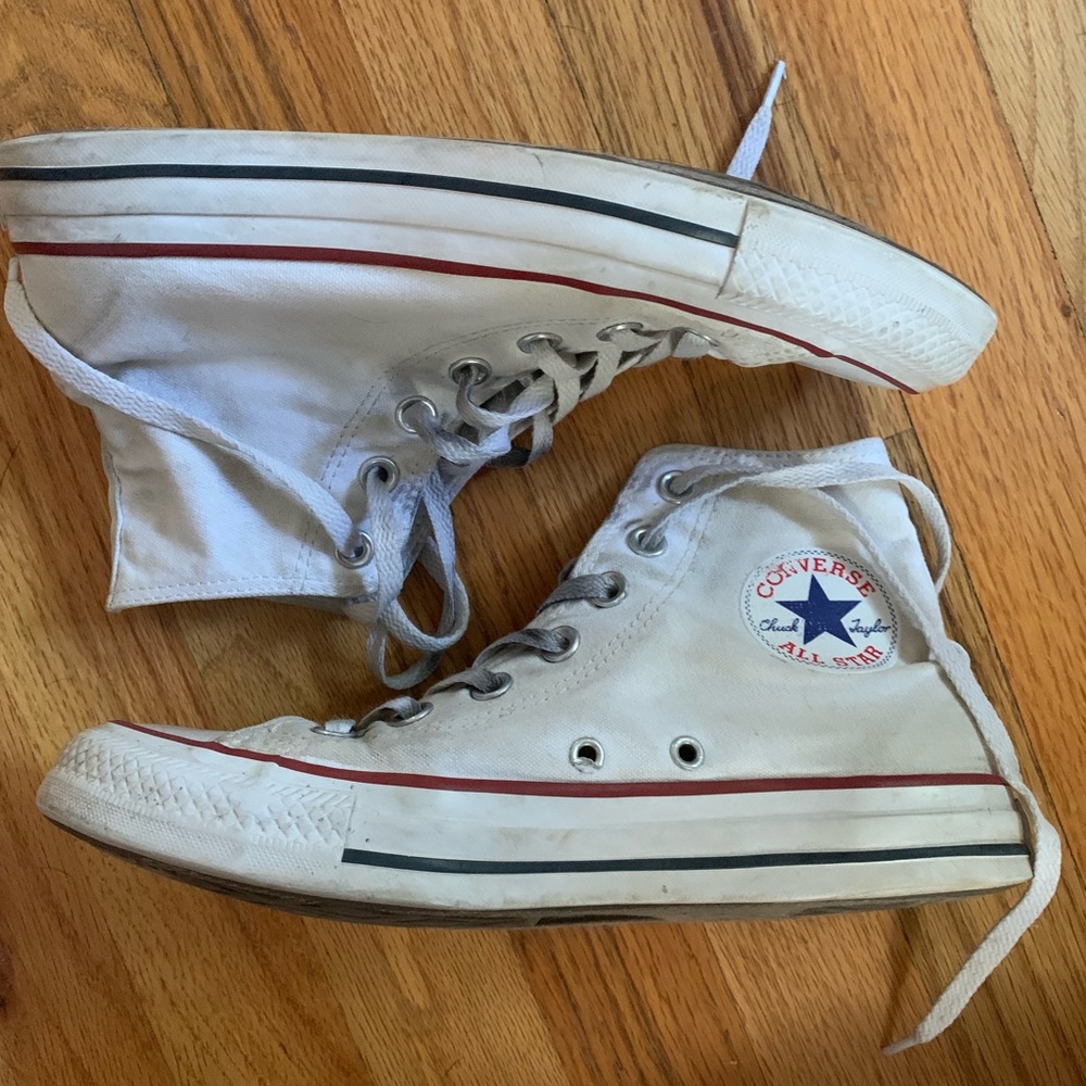 White converse high tops